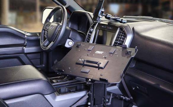 Full NPT Docking Station with Power Adaptor for TOUGHBOOK 40 mounted on top of shifter without tablet
