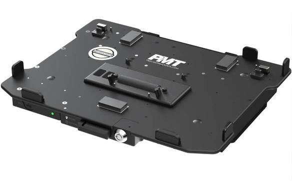Overhead view of NPT Docking Station for TOUGHBOOK 40 from a right angle