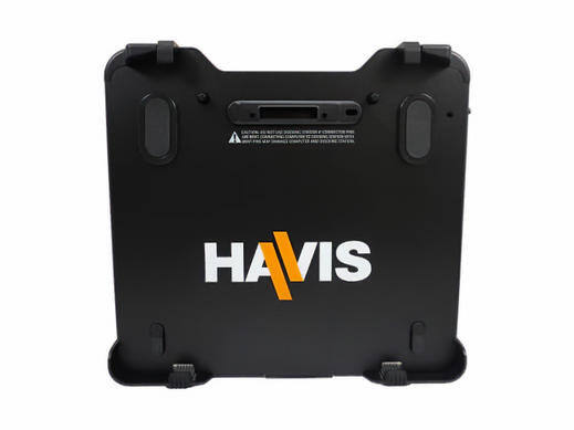 Black HAVIS-branded equipment cradle with handle and corner grips.