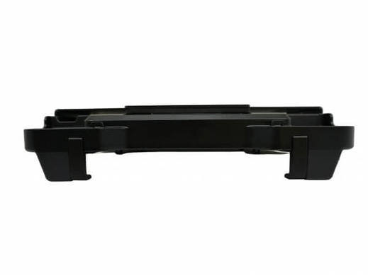 Black Havis cradle for devices, top view on a white background.
