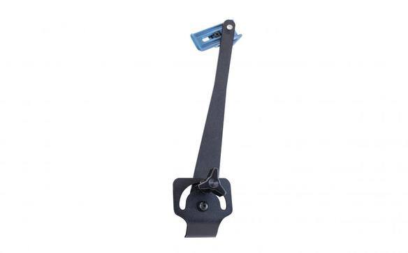 Black metal bracket with a blue USB port on top.