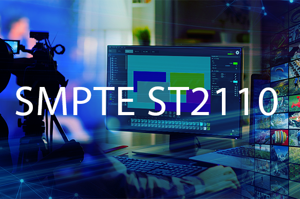 Monitor with graphics that have SMPTE ST2110 labelled