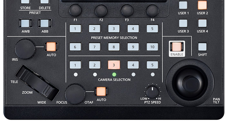 Compact Remote PTZ Camera Controller - AW-RP60 user assignable buttons