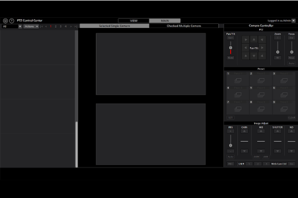 Graphic User interface for camera control software