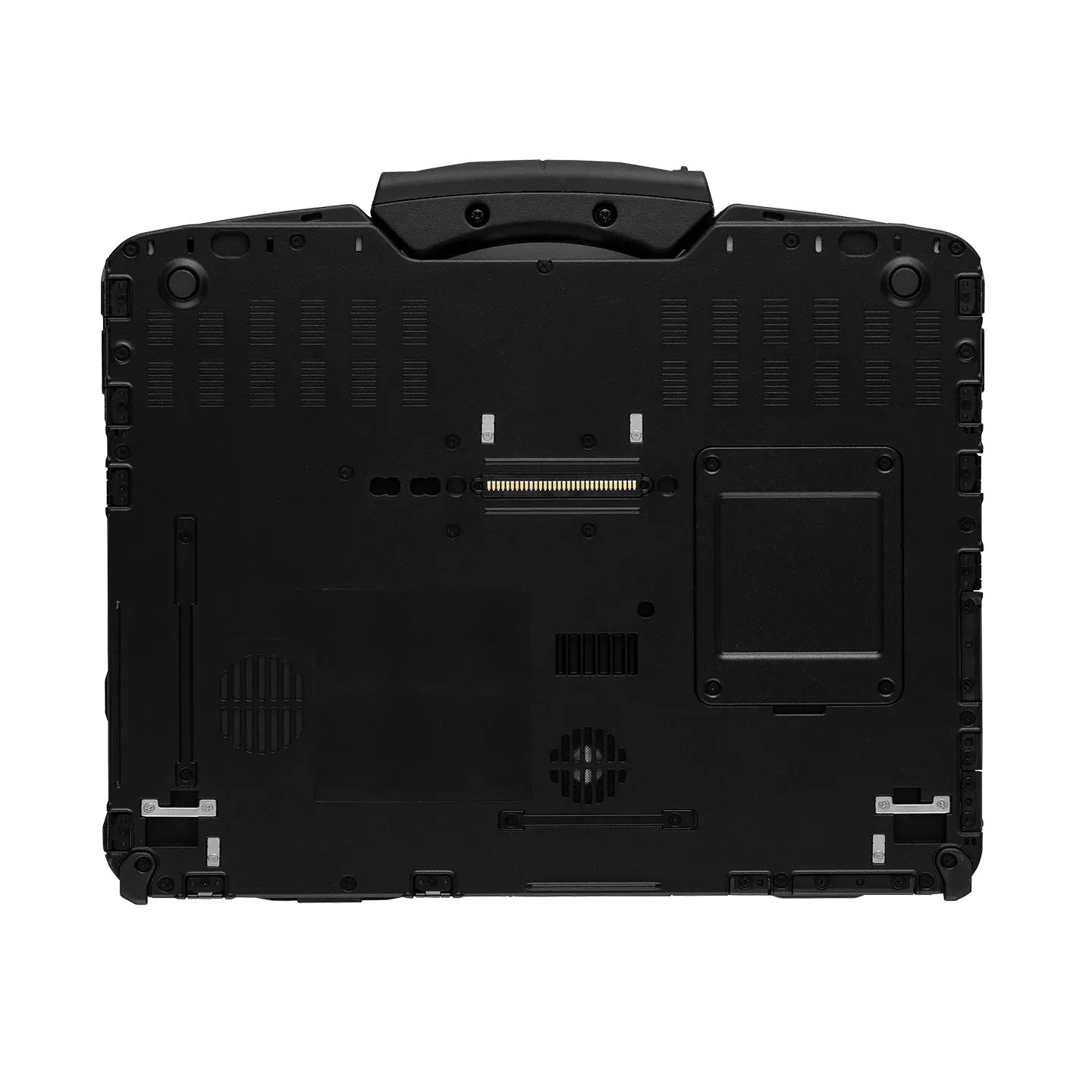 Vue du dessous d’un TOUGHBOOK 40 plié en forme de valise.