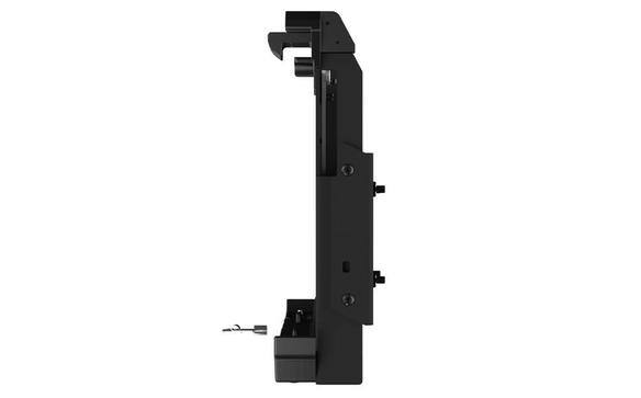 Black cradle for TOUGHBOOK 33 tablet, side view.