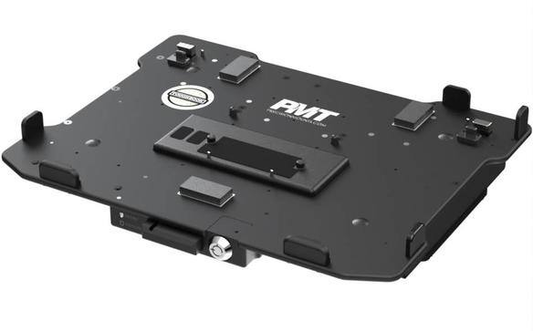 Black docking station for TOUGHBOOK 40 with multiple attachment points.