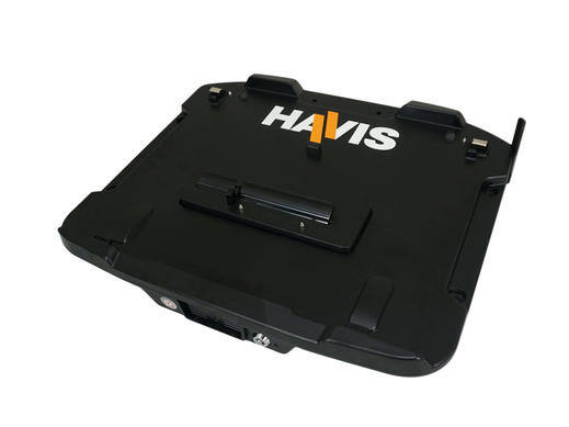 Havis Docking Station Laptop with Advanced Port Replication laid flat and slightly titled