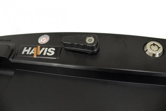 Havis Docking Station with Standard Port Replication zoomed in on logo