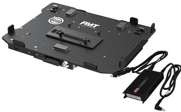 Black docking station with power adapter for TOUGHBOOK 40.