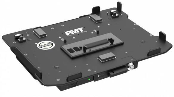 Black docking station for TOUGHBOOK 40 with various ports and mounting points.