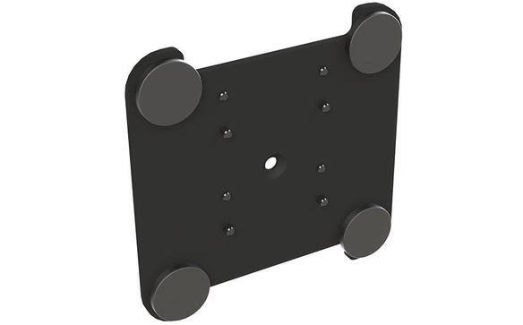 Mont aimant rectangulaire noir avec quatre coins circulaires.