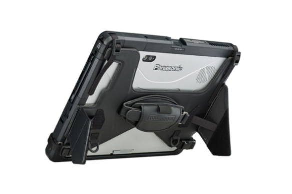 Étui à comprimés Panasonic avec sangle à main rotative.