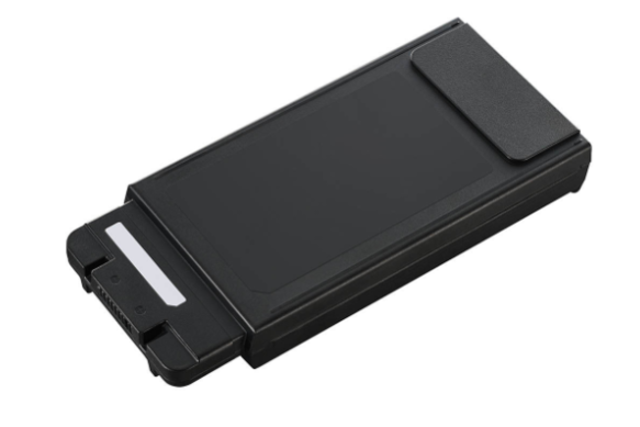 Black Panasonic standard battery with a rectangular shape and smooth surface.