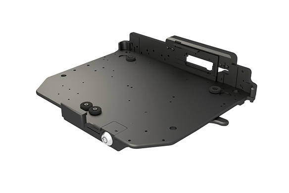 Berceau de véhicule noir pour Panasonic Toughbook 31 sur fond blanc.