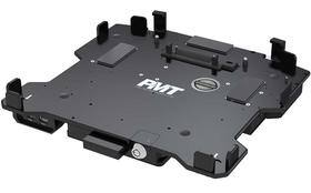 Black docking station with multiple ports and branding on top.