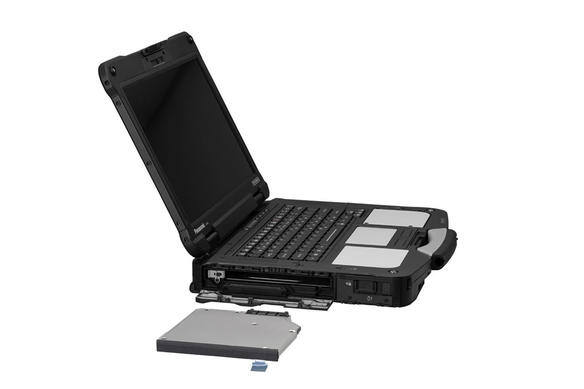 Toughbook 40 opened and showcasing right side profile with ports opened