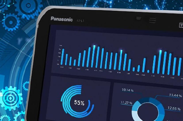 Panasonic tablet with graph graphics