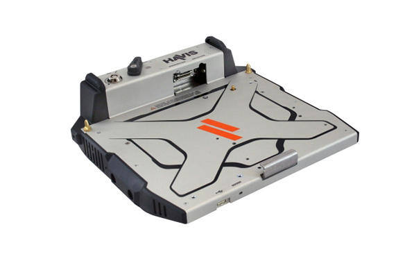 Station d'amarrage pour les ordinateurs portables Panasonic Toughbook avec ports d'antenne.