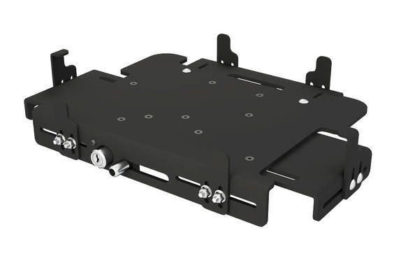 Berceau d'ordinateur portable universel noir avec supports réglables.