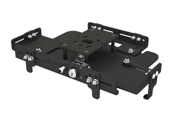 Berceau d'ordinateur portable universel noir avec composants réglables.