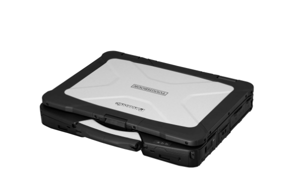 Toughbook 40 folded and laid flat to showcase the top of the cover