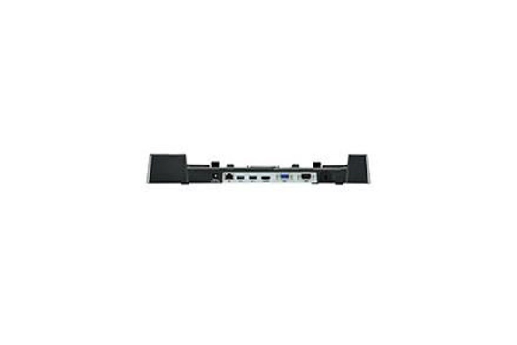 Black Panasonic desktop dock with multiple ports and connectors.