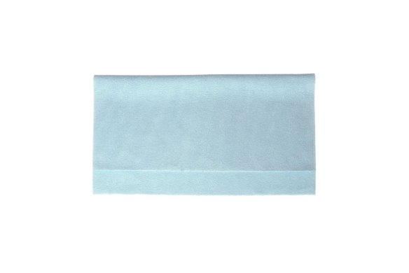 Blue Panasonic cleaning cloth on a white background.