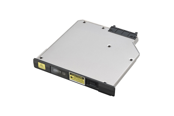 Module de lecteur de code-barres Panasonic avec étiquettes d'avertissement et boîtier métallique.